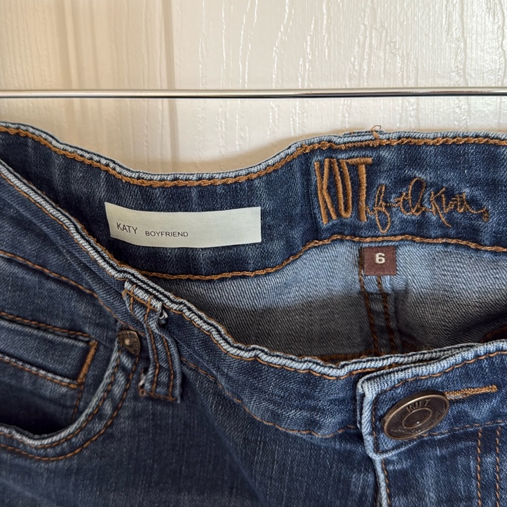 KUT From The Kloth Women's Katy Boyfriend Jeans Sz 6 Mid Rise Zipper Fly
